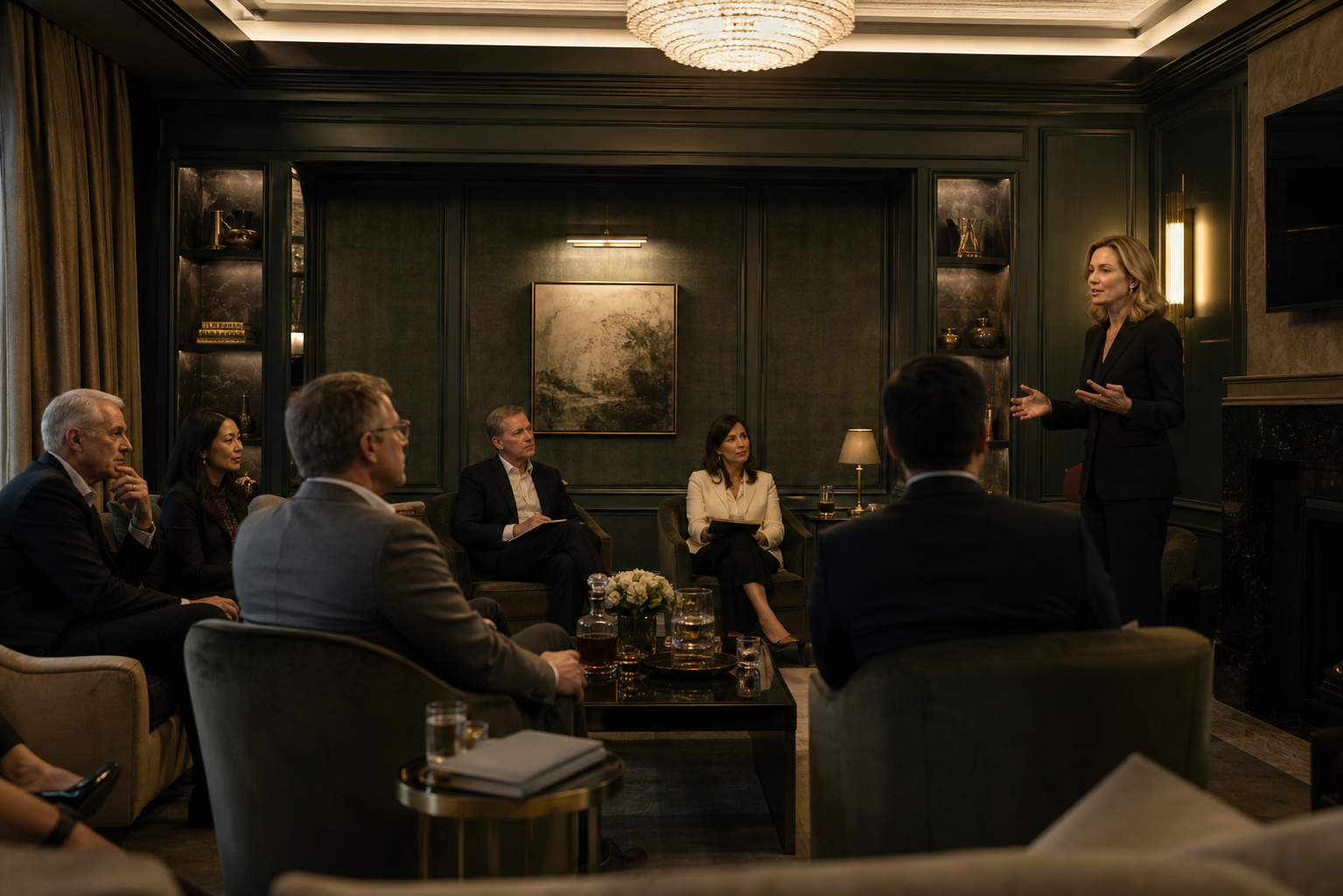 Private AureusNodes member seminar in an exclusive salon